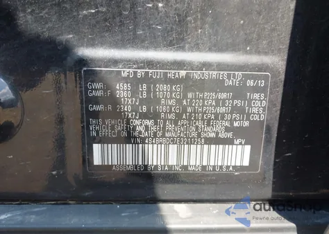 2014 Subaru Outback 2.5I Premium from USA, damaged, VIN 4S4BRBDC7E3211258